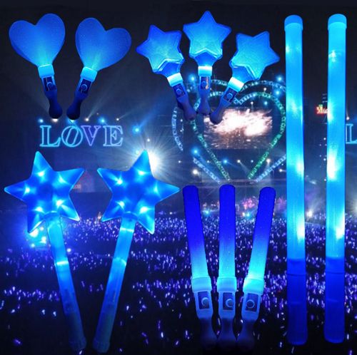 五月天演唱会荧光棒蓝色银光棒星星五角闪光莹光棒张杰应援棒道具