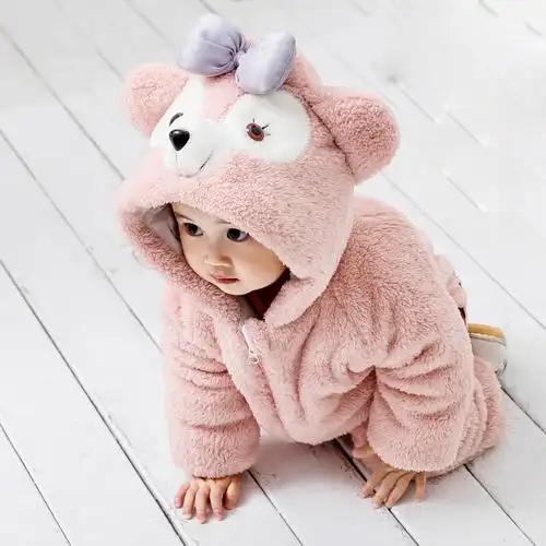 迪鲁奥diluao儿童卡通连体衣冬季一三岁男女童婴儿棉衣动物宝宝睡衣