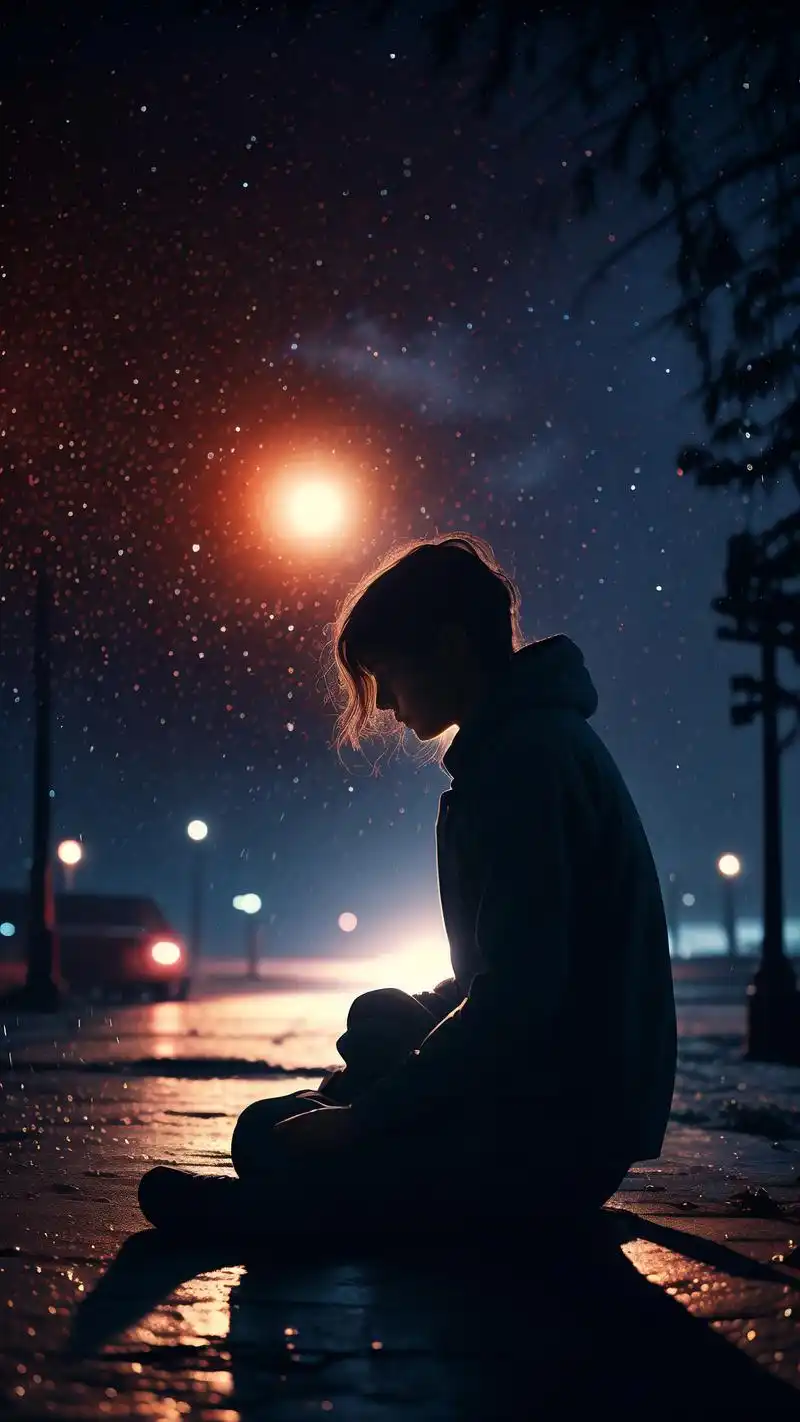 93黑夜中的孤独身影,伤感壁纸大放送92 在寂静的黑夜,孤独的身影