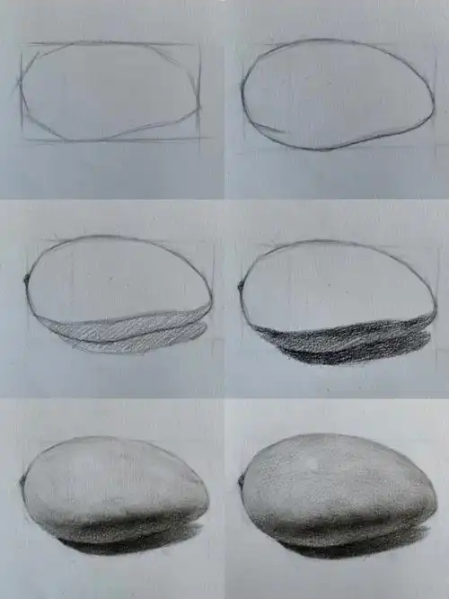 素描芒果步骤图
