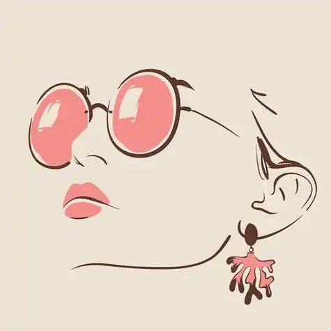 简笔画时尚眼镜女郎卡通人物头像图片扣扣居