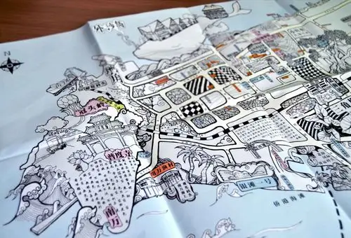 广西北海-第一份手绘地图