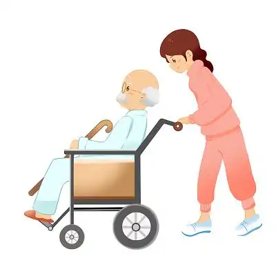 做轮椅老人元素帕金森老人