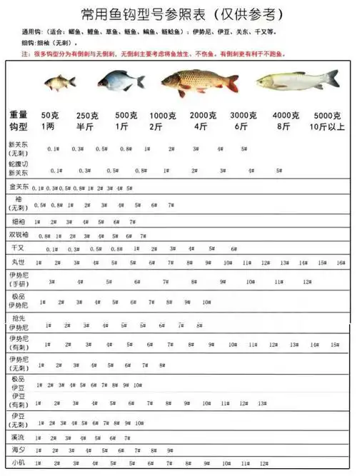 鱼钩大小搭配,怎么选择鱼钩?