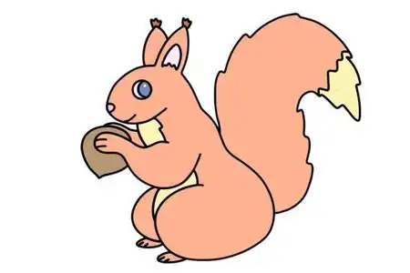 可爱的松鼠简笔画彩色图片 步骤画法教程