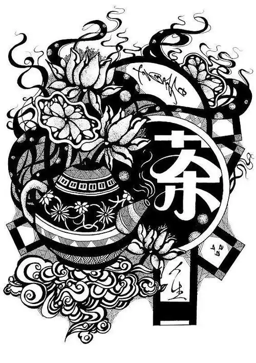 16:56:23中国风黑白装饰画插画风barshky同采自dddwz