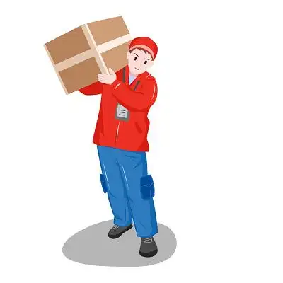 手绘卡通快递员人物素材