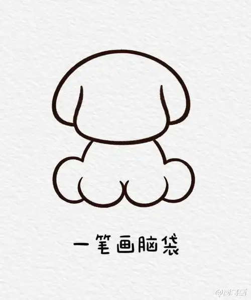 简笔画可爱小狗,一看就会