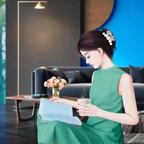 温婉尔雅的女人头像女人侧脸看书的头像