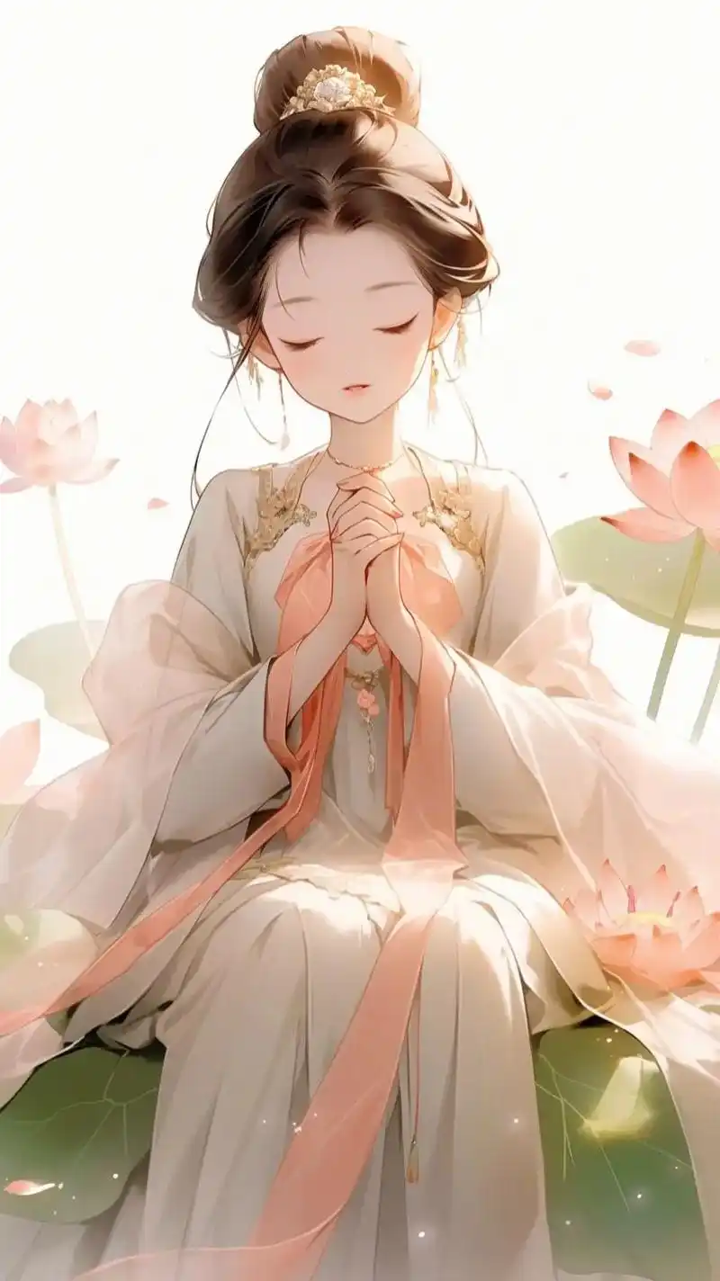 拜佛汉服小女孩小仙女古风头像壁纸.#拿图主页 #手机墙纸 # - 抖音