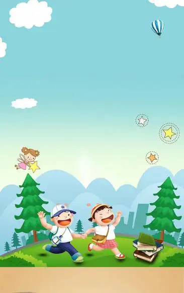 手绘卡通人物背景图