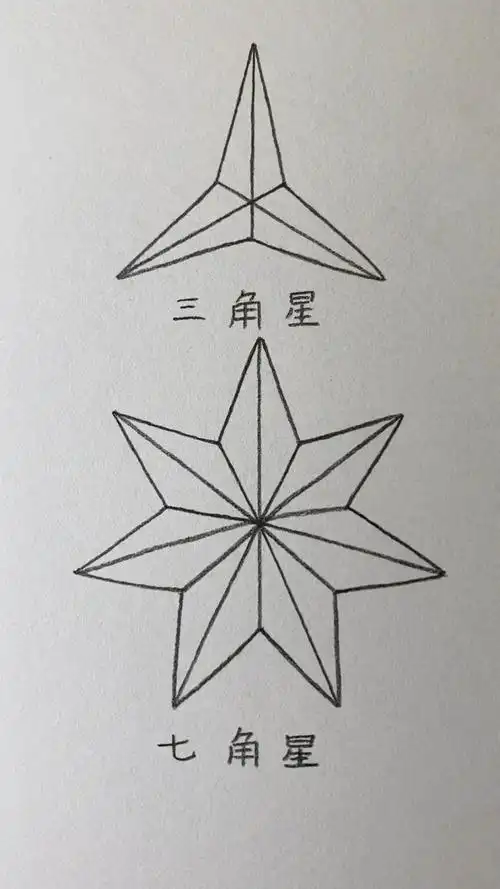 简笔画#不一样的三角星和七角星画法-度小视