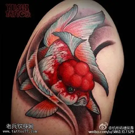 红掌锦鲤纹身图案
