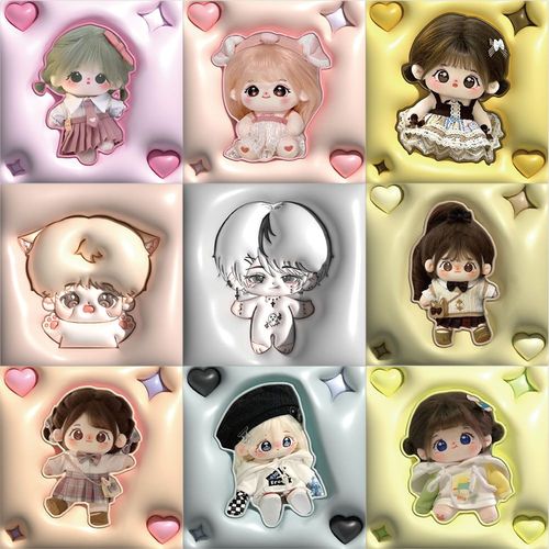 124张棉花娃娃膨胀表情包贴纸可爱卡通3d手账diy笔记本贴画防水