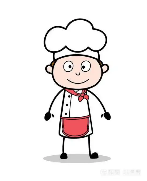 卡通厨师与可爱微笑脸矢量图