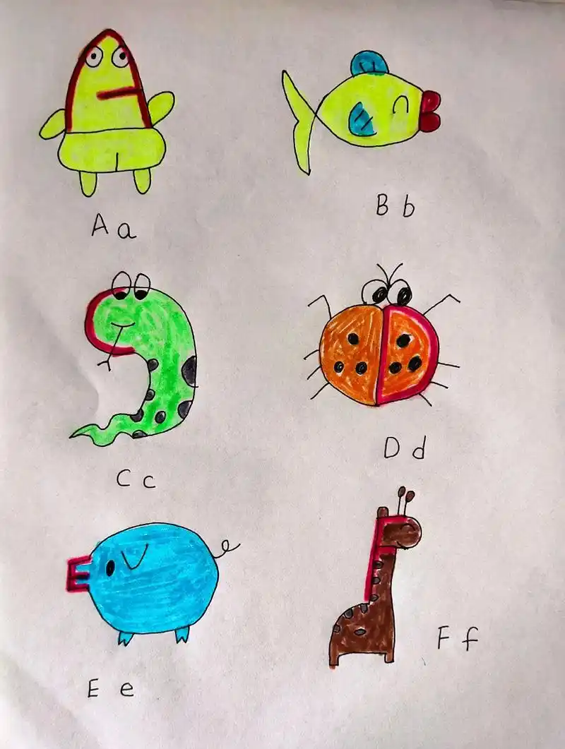 简笔画教学#26个英语字母简笔画  考察你眼力的时候来了, - 抖音