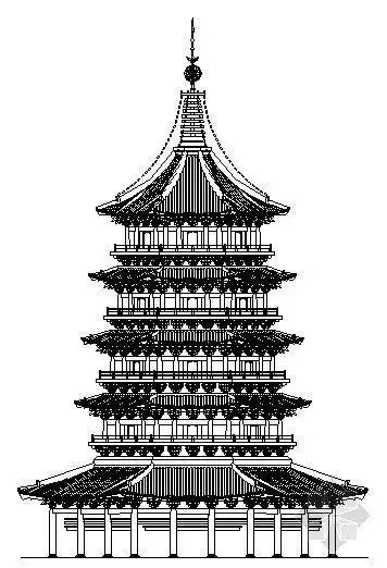 雷峰塔简笔画简单 又好 看 第1页