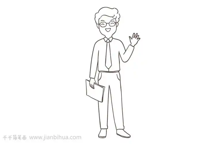 英俊潇洒的男教师简笔画