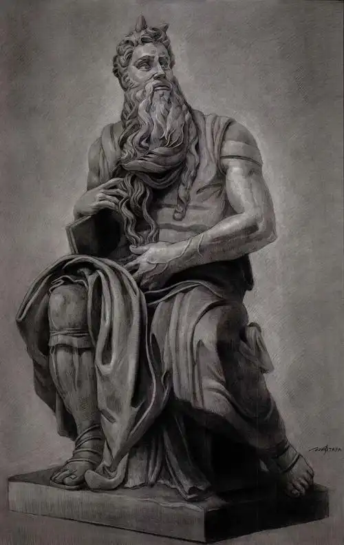 摩西石膏像素描