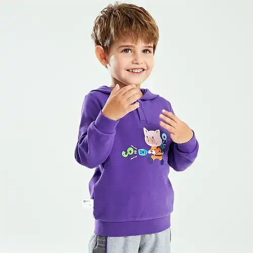 小猪班纳童装男童卫衣秋冬小童宝宝连帽上衣韩版洋气套头帽衫时髦