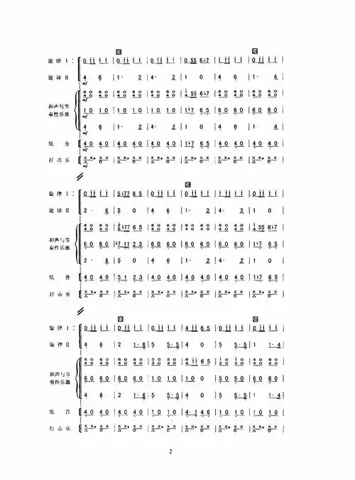 分列式进行曲简谱分列式进行曲军乐缩编谱简谱
