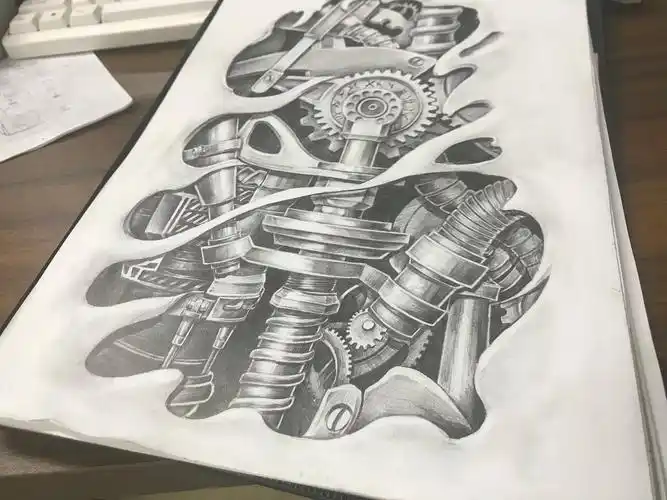 机械臂纹身手稿