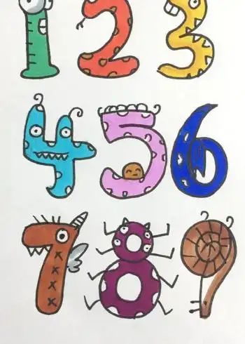 19数字画成的小动物可爱又有新意还很简单哦