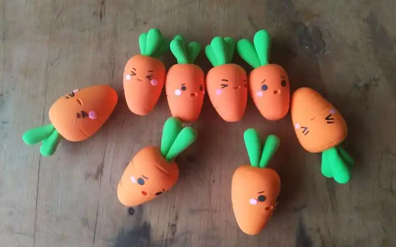 超轻粘土新手入门第4集黏土胡萝卜的制作