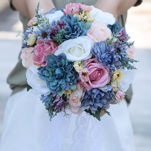 欧式接亲婚礼手捧花新娘结婚韩式高档森系仿真花鲜花婚纱拍照道具