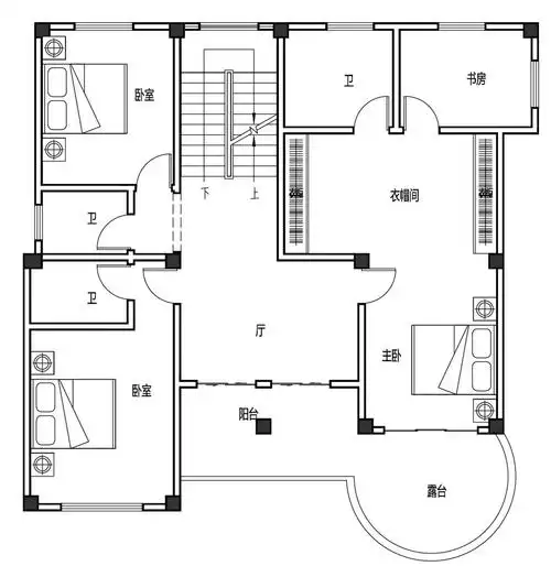 占地13x13三层带露台自建别墅设计全套施工图 - 乡村住宅在线