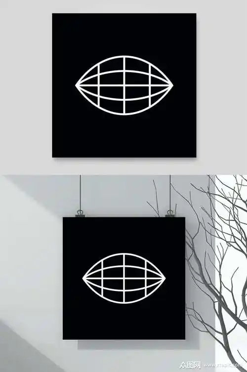 椭圆形黑几何图形图案矢量素材素材