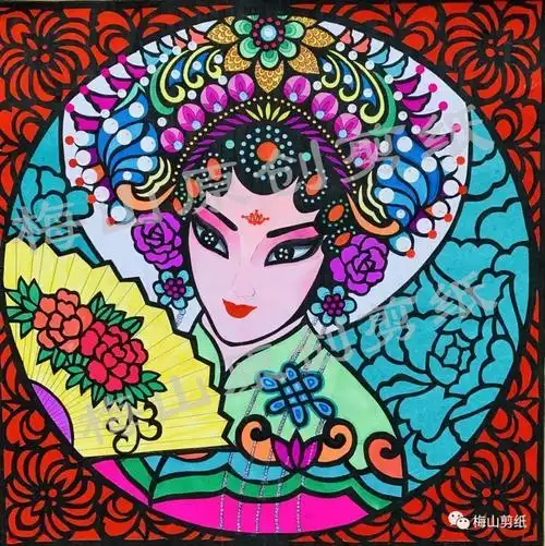 多层套色剪纸人物底稿