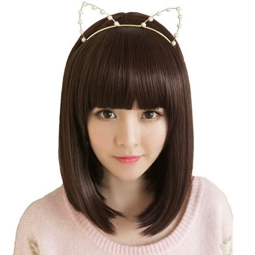 新款假发女齐刘海短发气质修脸型齐肩内扣波波头青春学生短直发