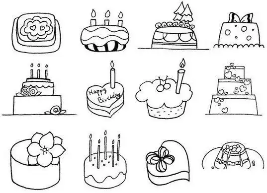 画生日蛋糕的简笔画
