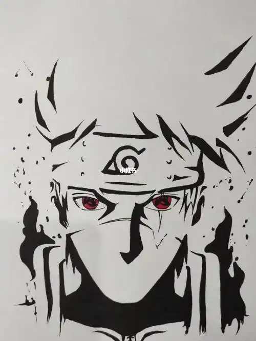 卡卡西 #火影忍者 #头像 #写轮眼素描  #万花筒写轮眼  #神威  #手绘