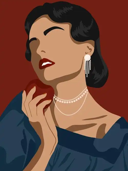 扁平复古人物插画_美朵花吉-站酷zcool