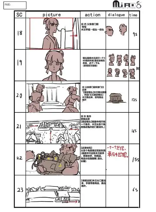 分镜作品花木兰