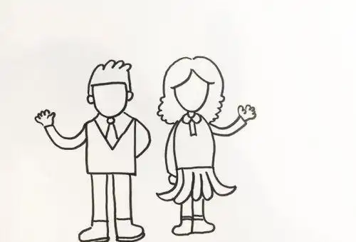 一家人爸爸妈妈简笔画怎么画 卡通爸爸妈妈简笔画画法