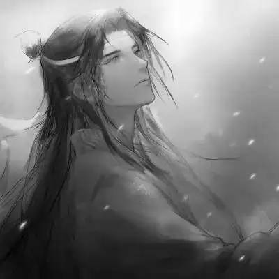 漫画古风男生头像黑白高清图片