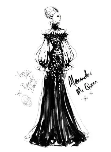 黑色长裙礼服设计图