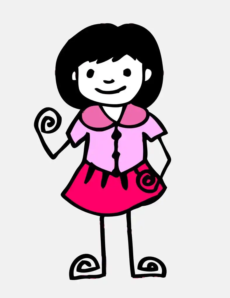 贾德家庭风格的可爱快乐卡通人