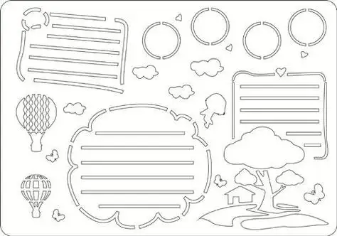 a4绘画模板厂家直销小学生手抄报模板diy镂空手绘涂鸦模板尺
