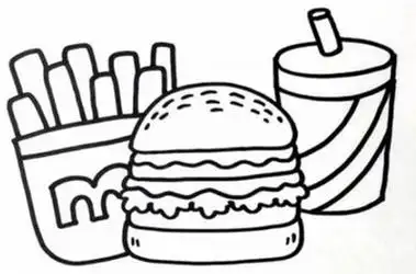 画汉堡简笔画 - 简单简笔画