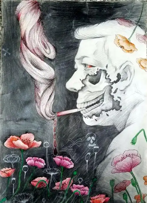 毒品预防教育系列主题绘画初中组优秀作品展示 - 智慧妈咪网