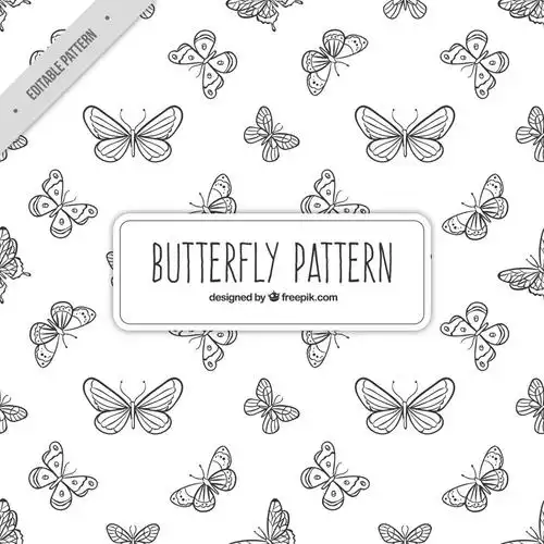 简约黑白蝴蝶花纹底纹设计元素素材免费下载(图片编号:8507979)-六