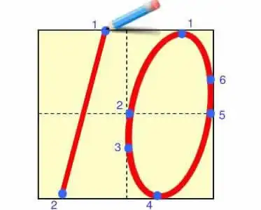 阿拉伯数字10在田字格中的正确写法
