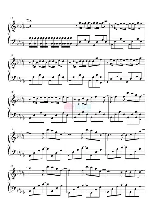 安苏羽傅梦彤潮汐natural钢琴谱