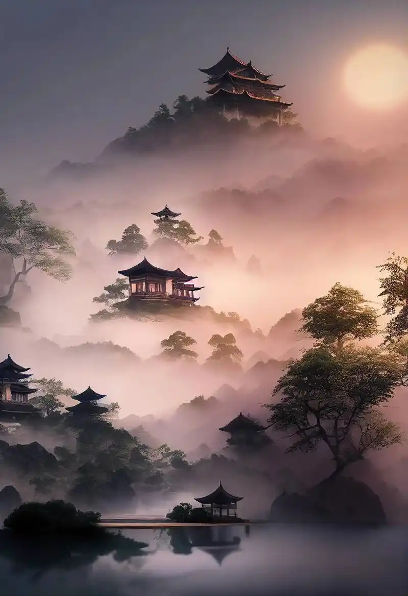 用你现有文化描述此景.  #艺术狂想 #古风古韵 #人间仙境 - 抖音