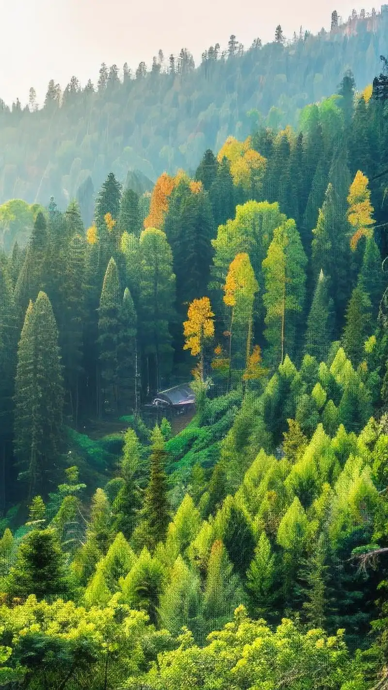 99护眼绿色森林手机壁纸精选95