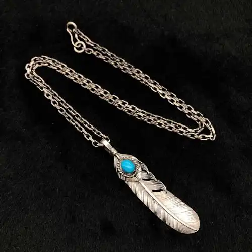 高桥吾郎羽毛项链手工高桥吾郎细角银链子项链配饰男925银3mm十字素链